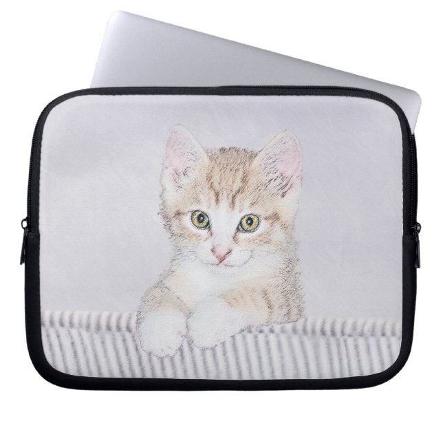 Orange Tabby Kitten Painting - Originalkassett Laptop Fodral (Framsidan)