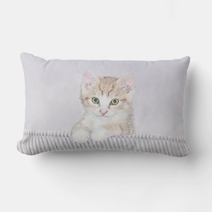 Orange Tabby Kitten Painting - Originalkassett Lumbarkudde