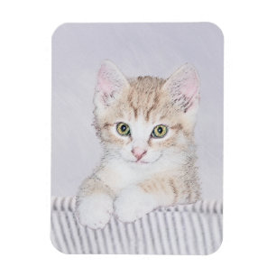 Orange Tabby Kitten Painting - Originalkassett Magnet