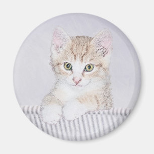 Orange Tabby Kitten Painting - Originalkassett Magnet