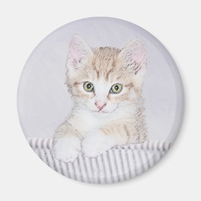 Orange Tabby Kitten Painting - Originalkassett Magnet (Framsidan)