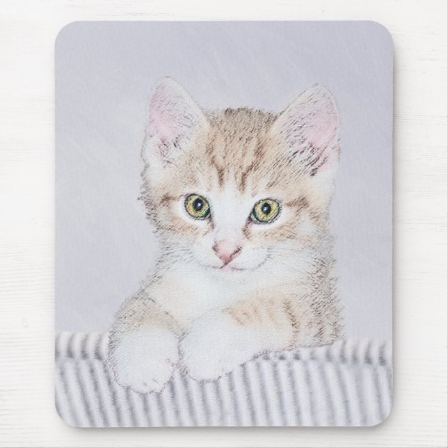 Orange Tabby Kitten Painting - Originalkassett Musmatta (Framsidan)