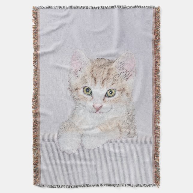 Orange Tabby Kitten Painting - Originalkassett Mysfilt (Framsidan Vertikal)