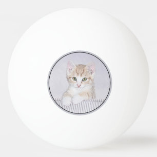 Orange Tabby Kitten Painting - Originalkassett Pingisboll