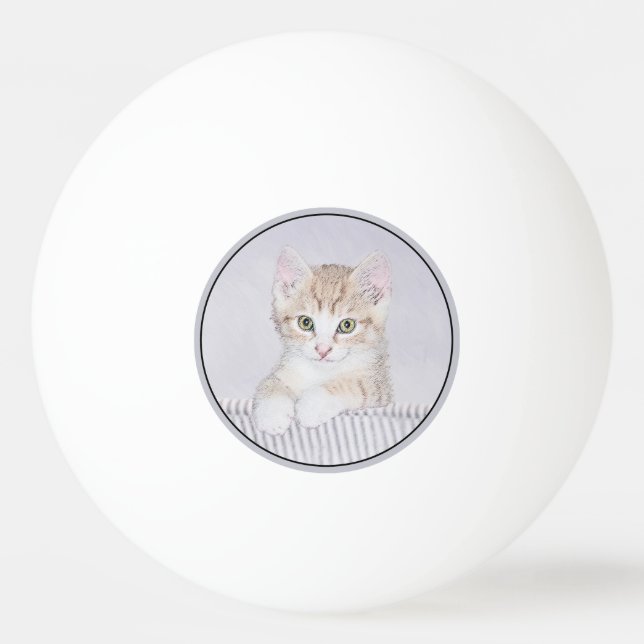Orange Tabby Kitten Painting - Originalkassett Pingisboll (Framsidan)