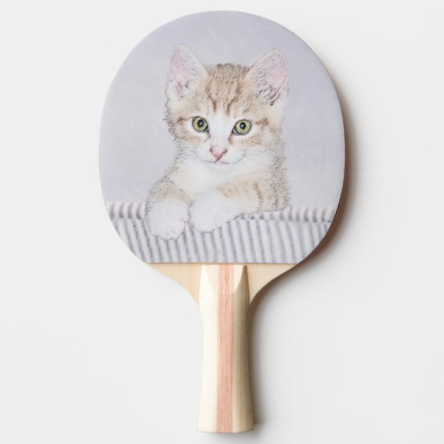 Orange Tabby Kitten Painting - Originalkassett Pingisracket (Framsidan)