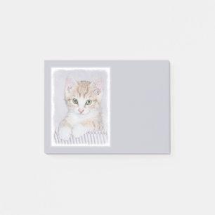 Orange Tabby Kitten Painting - Originalkassett Post-it Block