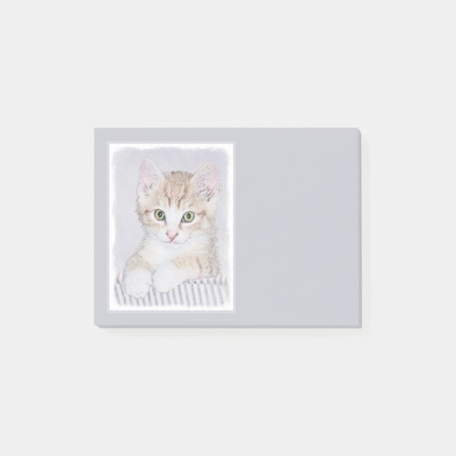 Orange Tabby Kitten Painting - Originalkassett Post-it Block (Framsida)