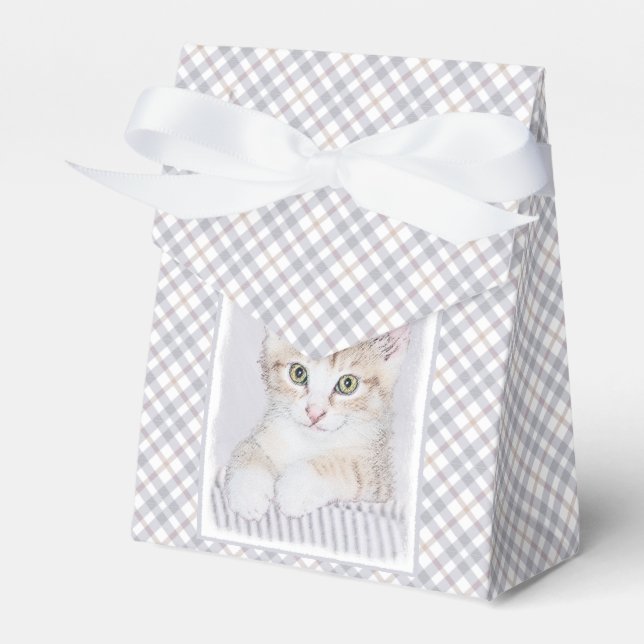 Orange Tabby Kitten Painting - Originalkassett Presentaskar (Framsidan Sidan)