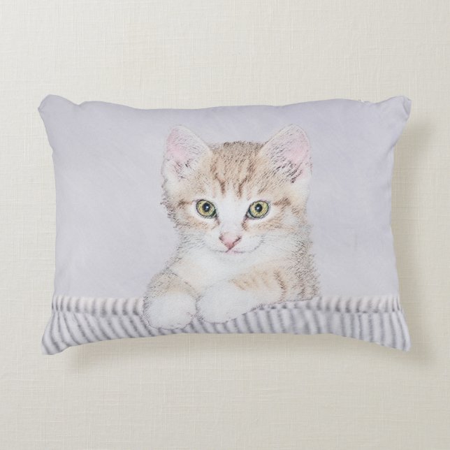 Orange Tabby Kitten Painting - Originalkassett Prydnadskudde (Framsidan)