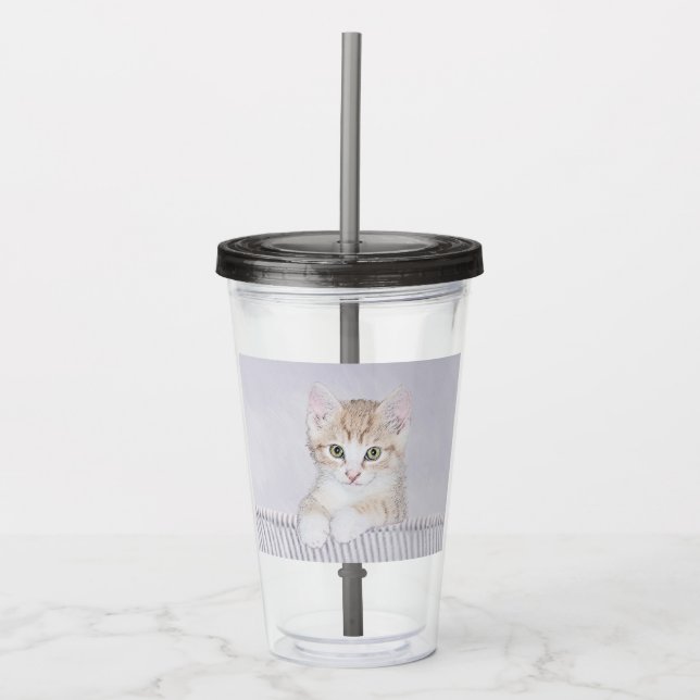 Orange Tabby Kitten Painting - Originalkassett Take Away Mugg (Framsida)