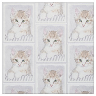 Orange Tabby Kitten Painting - Originalkassett Tyg