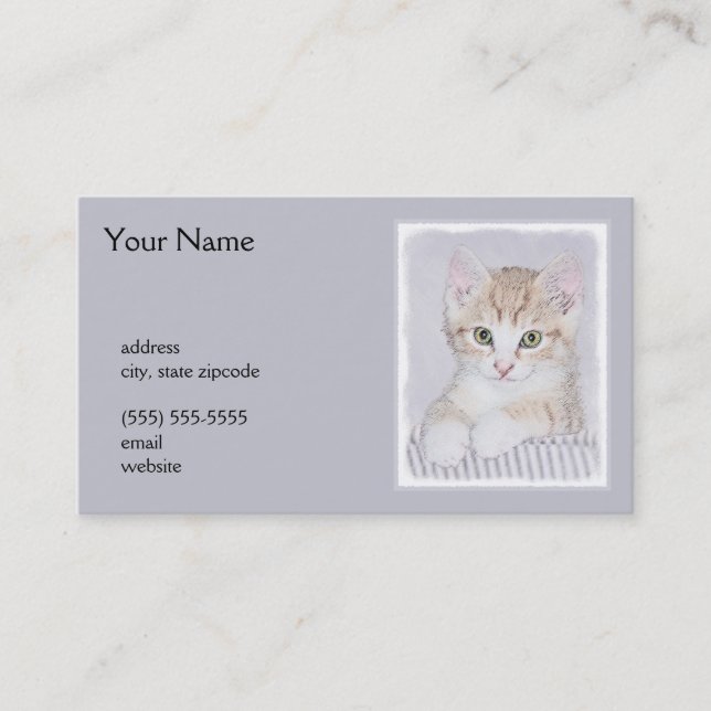Orange Tabby Kitten Painting - Originalkassett Visitkort (Framsida)