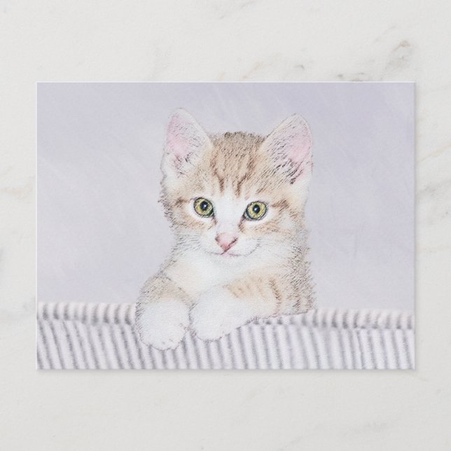 Orange Tabby Kitten Painting - Originalkassett Vykort (Framsida)