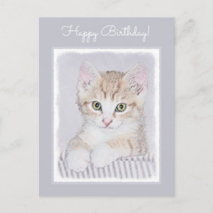 Orange Tabby Kitten Painting - Originalkassett Vykort