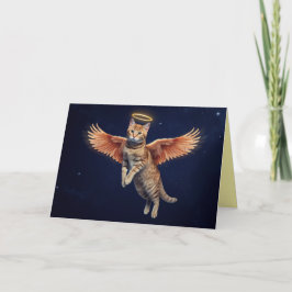 Orange Tabby Kosmisk Ängla Sympatikort Kort