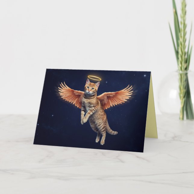 Orange Tabby Kosmisk Ängla Sympatikort  Kort (Framsida)