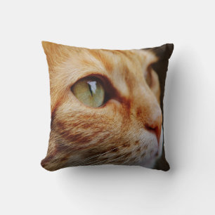 Orange Tabby med Grönt Öga Anpassningsbar Kudde