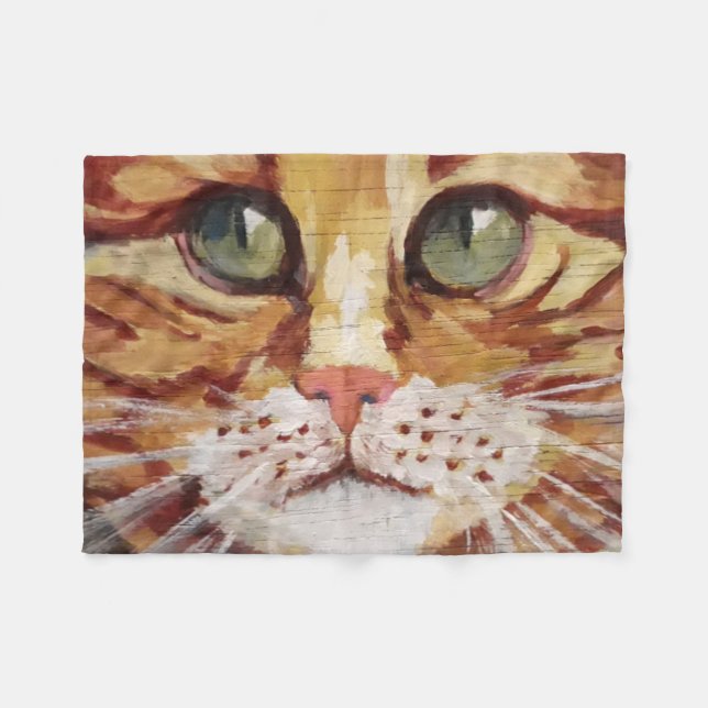 Orange Tabby Painting Detail Fleece Blanket (Framsidan (Horisontell))