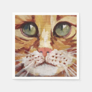 Orange Tabby Painting Detail Napkins Pappersservett