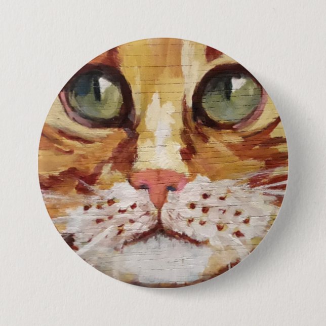 Orange Tabby Painting Detaljer-knapp Knapp (Framsida)