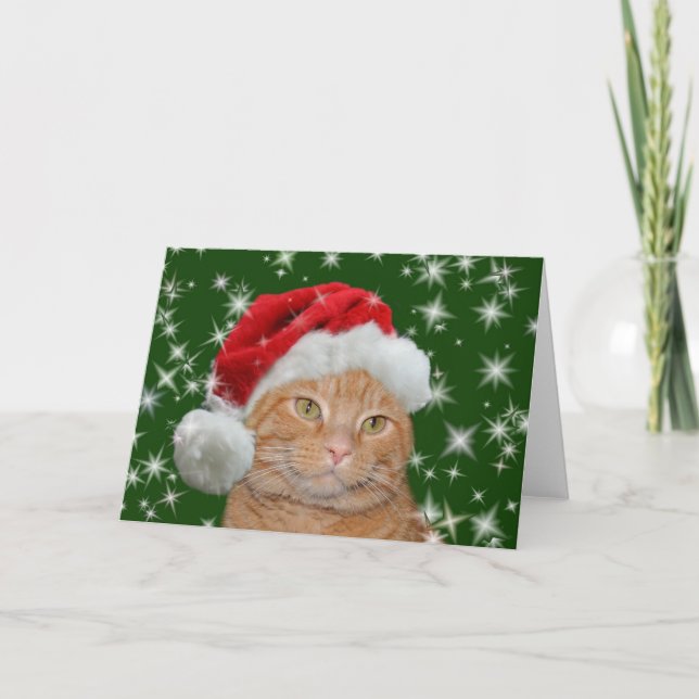 Orange tabby Santa Helgkort (Framsida)
