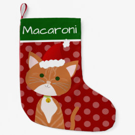 Orange Tabby Santa Kissekor Liten Julstrumpa