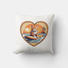 Orange Tabby Surfing Cat Kudde