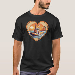 Orange Tabby Surfing Cat T Shirt