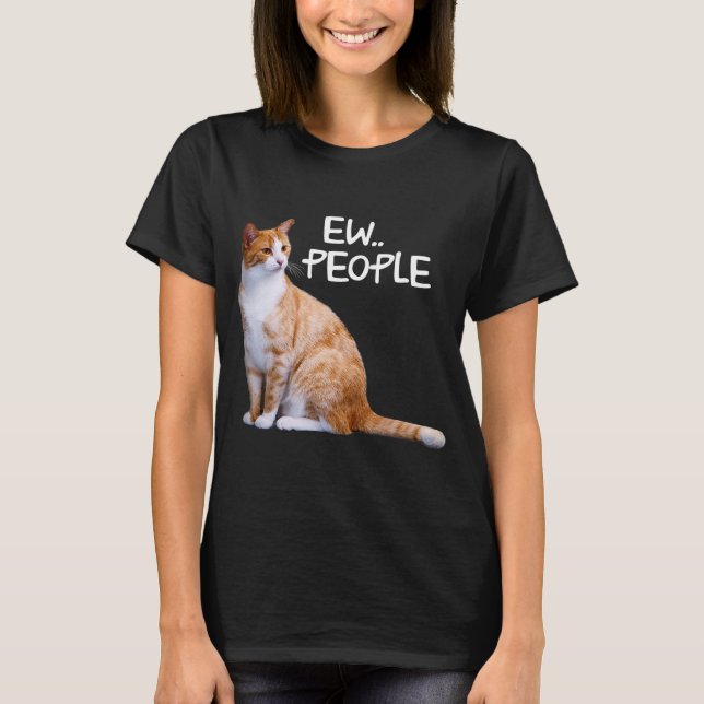 Orange Tabcat Funny Cat Say Ew T Shirt (Framsida)