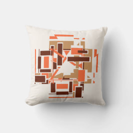 Orange Tan Brown Southwest look Labyrinth Mosaic Kudde