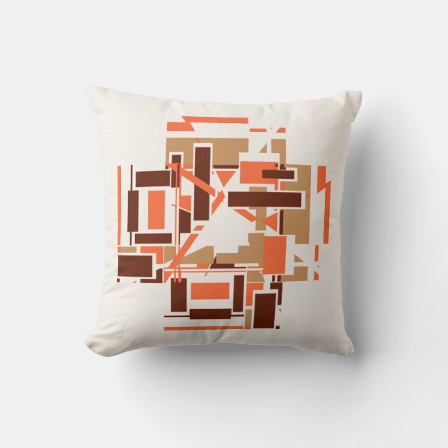 Orange Tan Brown Southwest look Labyrinth Mosaic Kudde (Framsida)