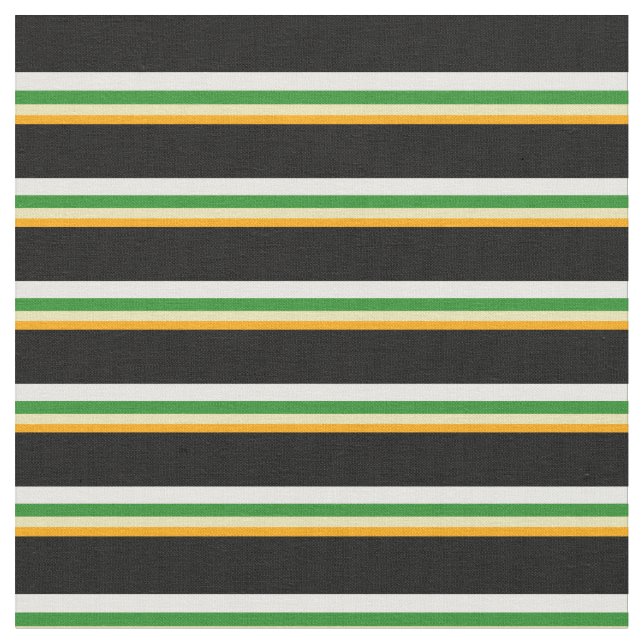 Orange, Tan, Forest Grönt, White & Black Färgad Tyg (Närbild)