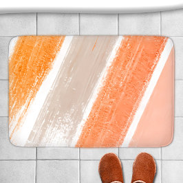 Orange Tan Rosa Randig Färgprov Badrumsmatta