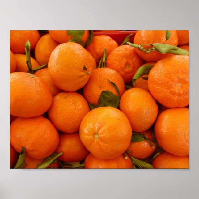 ORANGE TANGERINES PHOTOGRAPHY FRUKT FOOD TAPET POSTER (Framsidan)