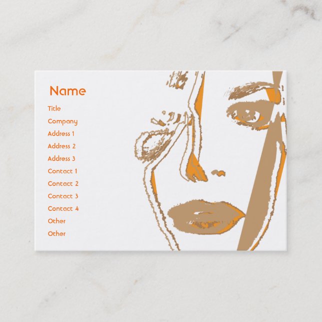 Orange tänkande - knubbig visitkort (Framsida)