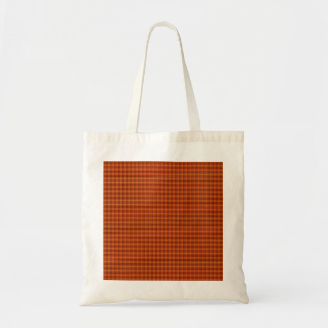 Orange Tartan Budget Tote Tygkasse (Framsidan)