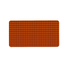 Orange Tartan Labels Adressetikett