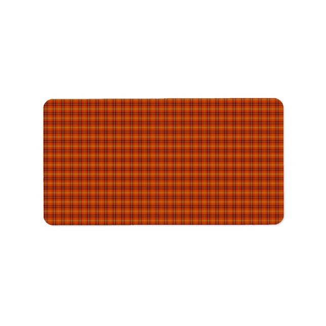 Orange Tartan Labels Adressetikett (Framsidan)