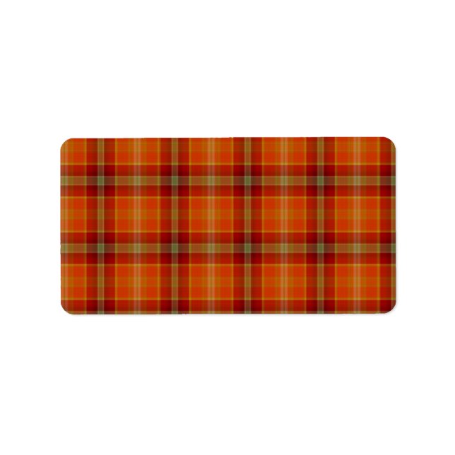 Orange Tartan Labels Adressetikett (Framsidan)