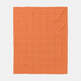 Orange Tartan Mönster Fleece Blanket