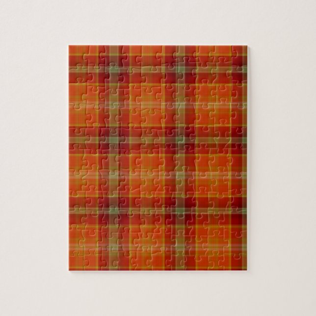 Orange Tartan Photo Puzzle Pussel (Vertikal)