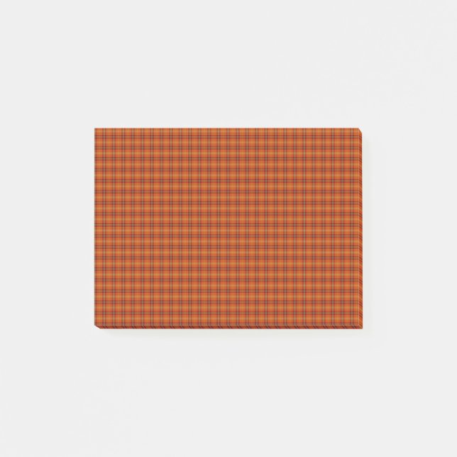 Orange Tartan Post-it® Notes Post-it Block (Framsida)