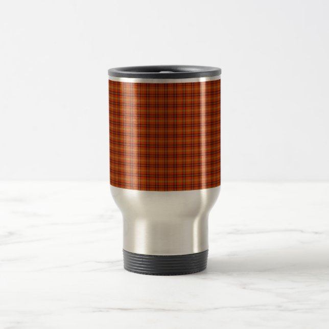 Orange Tartan Travel/Commuter Mugg (Center)