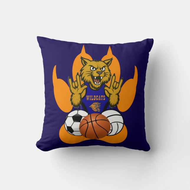 Orange Tassar Wildcat Kärlek Sports Kudde (Framsida)