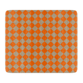 Orange Taupe Checker Diamond Pattern