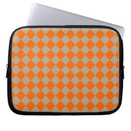 Orange Taupe Rutigt Diamantmönster Laptop Fodral