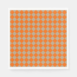 Orange Taupe Rutigt Diamantmönster Pappersservett