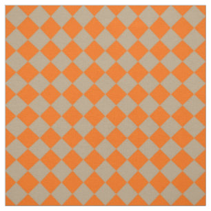 Orange Taupe Rutigt Diamantmönster Tyg