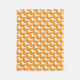 Orange Tax Dachshund Valp Wiener Hundfilt Fleecefilt